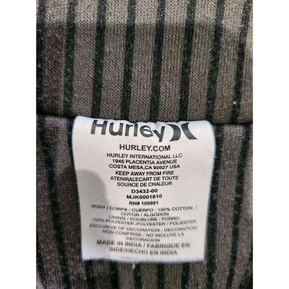 HURLEY Men's Jacket Military Mens Size Large Green 4 Front Pockets Hooded Beach - Picture 5 of 10